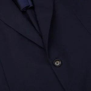 De Petrillo Suits | Navy Wool Fresco Peak Lapel Suit