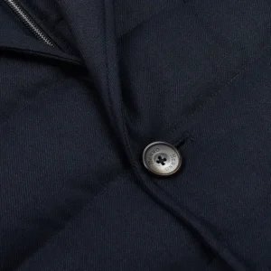 Herno Coats & Jackets | Navy Wool Norfolk Down Padded Blazer Jacket