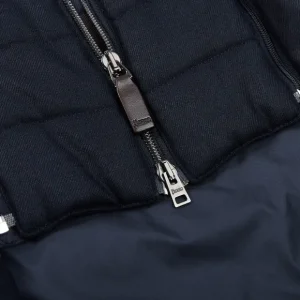 Herno Coats & Jackets | Navy Wool Norfolk Down Padded Blazer Jacket