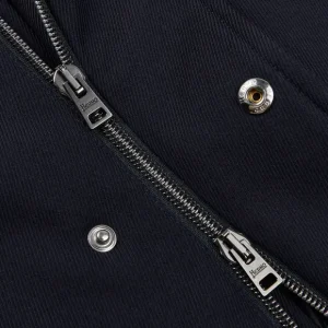 Herno Coats & Jackets | Navy Wool Twill Beaver Collar Jacket