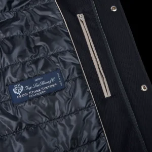 Herno Coats & Jackets | Navy Wool Twill Beaver Collar Jacket