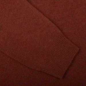 Alan Paine Knitwear | Nebula Red Brown Lambswool V-Neck