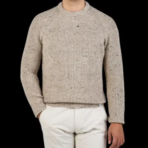 Peregrine Sweaters | Oatmeal Beige Merino Wool Ford Crewneck