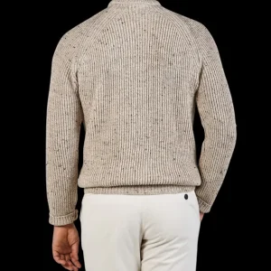 Peregrine Knitwear | Oatmeal Beige Merino Wool Ford Crewneck