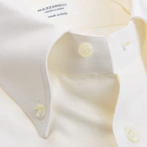 Mazzarelli Shirts | Off White Cotton Twill Bd Regular Shirt