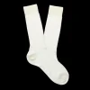 Bresciani Socks | Off White Ribbed Wool Nylon Socks