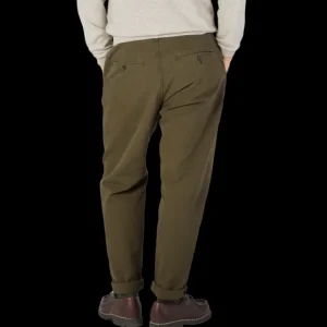 Universal Works Trousers | Olive Green Cotton Canvas Military Chinos