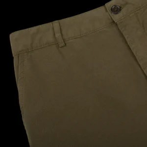 Universal Works Trousers | Olive Green Cotton Canvas Military Chinos