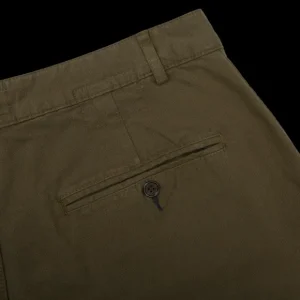 Universal Works Trousers | Olive Green Cotton Canvas Military Chinos