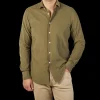 Xacus Shirts | Olive Green Cotton Corduroy Casual Shirt