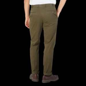 Briglia Trousers | Olive Green Cotton Stretch Regular Fit Chinos