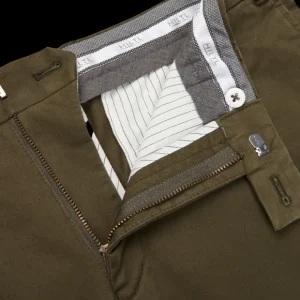 Briglia Trousers | Olive Green Cotton Stretch Regular Fit Chinos