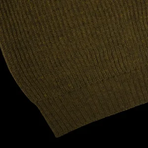 Peregrine Knitwear | Olive Green Merino Wool Ford Crewneck