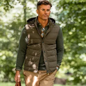 Maurizio Baldassari Outerwear | Olive Green Nylon Down Padded Gilet