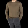 Filippo de Laurentiis Sweaters | Olive Green Super 120S Merino Crew Neck