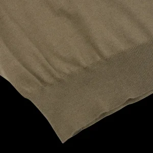 Filippo de Laurentiis Sweaters | Olive Green Super 120S Merino Crew Neck