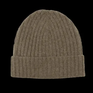 Amanda Christensen Beanies | Olive Ribbed Cashmere Beanie