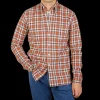 Xacus Shirts | Orange Checked Plaid Cotton Bd Legacy Shirt