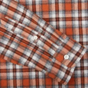 Xacus Shirts | Orange Checked Plaid Cotton Bd Legacy Shirt