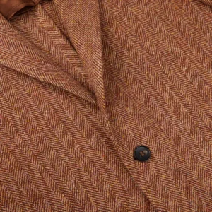 Studio 73 Blazers | Orange Herringbone Wool Tweed Blazer