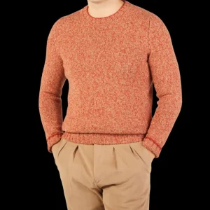 Gran Sasso Sweaters | Orange Melange Wool Geelong Crewneck