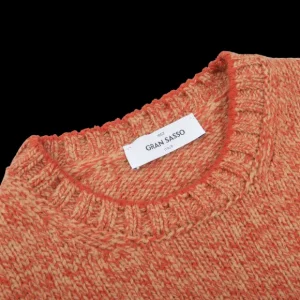 Gran Sasso Sweaters | Orange Melange Wool Geelong Crewneck