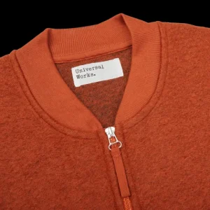 Universal Works Outerwear | Orange Wool Fleece Zip Waistcoat