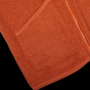 Universal Works Outerwear | Orange Wool Fleece Zip Waistcoat