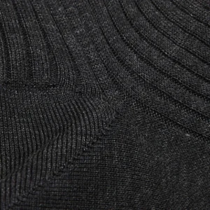 Doré Doré Socks | Otarie Grey Cotton Fil D'Ecosse Ribbed Socks