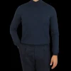 Gran Sasso Knitwear | Petrol Blue Merino Wool Roll Neck