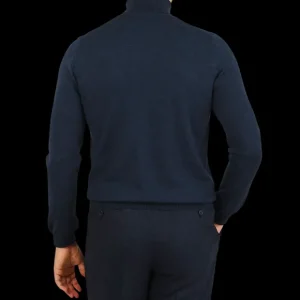 Gran Sasso Knitwear | Petrol Blue Merino Wool Roll Neck