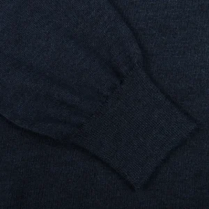 Gran Sasso Knitwear | Petrol Blue Merino Wool Roll Neck