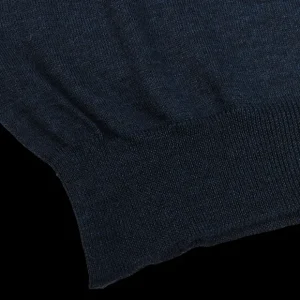 Gran Sasso Knitwear | Petrol Blue Merino Wool Roll Neck