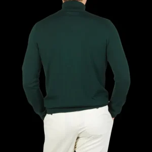 Gran Sasso Knitwear | Petrol Green Extra Fine Merino Roll Neck