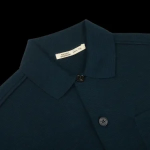 Maurizio Baldassari Outerwear | Petrol Green Milano Knitted Wool Overshirt