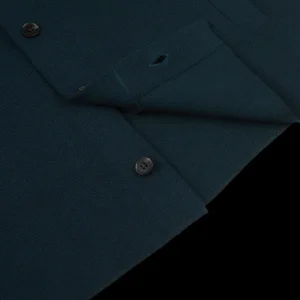 Maurizio Baldassari Outerwear | Petrol Green Milano Knitted Wool Overshirt