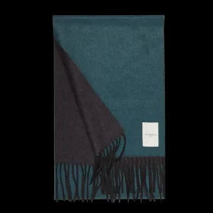 Piacenza Cashmere Scarves | Petrol Grey Two-Sided Silk Cashmere Scarf