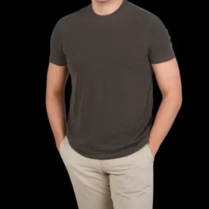 Majestic Filatures T-Shirts | Pine Green Cotton Stretch T-Shirt