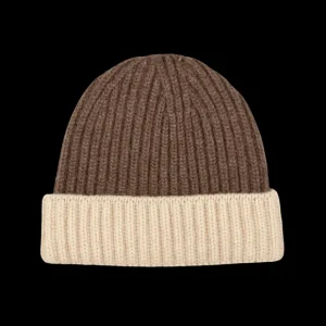 William Lockie Beanies | Porcupine Two-Tone Cashmere Ribbed Beanie