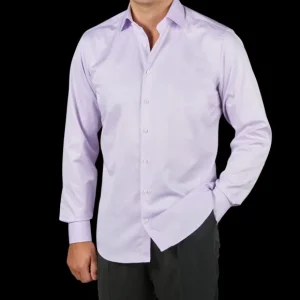 Stenströms Shirts | Purple Cotton Twofold Fitted Body Shirt