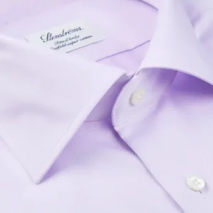 Stenströms Shirts | Purple Cotton Twofold Fitted Body Shirt