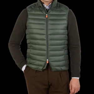 Save The Duck Gilets | Racing Green Technical Down Adam Nylon Gilet