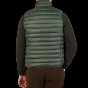 Save The Duck Gilets | Racing Green Technical Down Adam Nylon Gilet