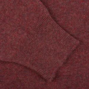 Gran Sasso Sweaters | Raspberry Red Cashmere 1/4 Zip Sweater