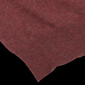 Gran Sasso Sweaters | Raspberry Red Cashmere 1/4 Zip Sweater