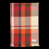 Universal Works Scarves | Red Earth Checked Cotton Long Scarf