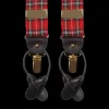 Albert Thurston Braces | Red Tartan Checked Wool 35Mm Braces