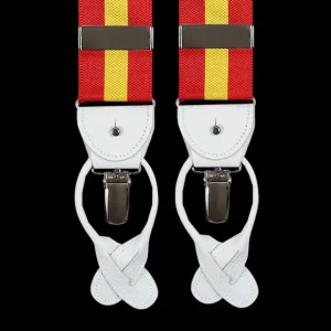 Albert Thurston Braces | Red Yellow Lords Stripe 40Mm Braces