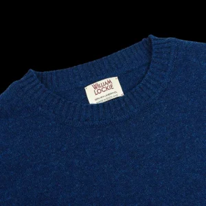 William Lockie Sweaters | Regatta Blue Crew Neck Lambswool Sweater