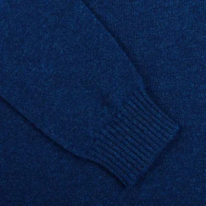 William Lockie Sweaters | Regatta Blue Crew Neck Lambswool Sweater